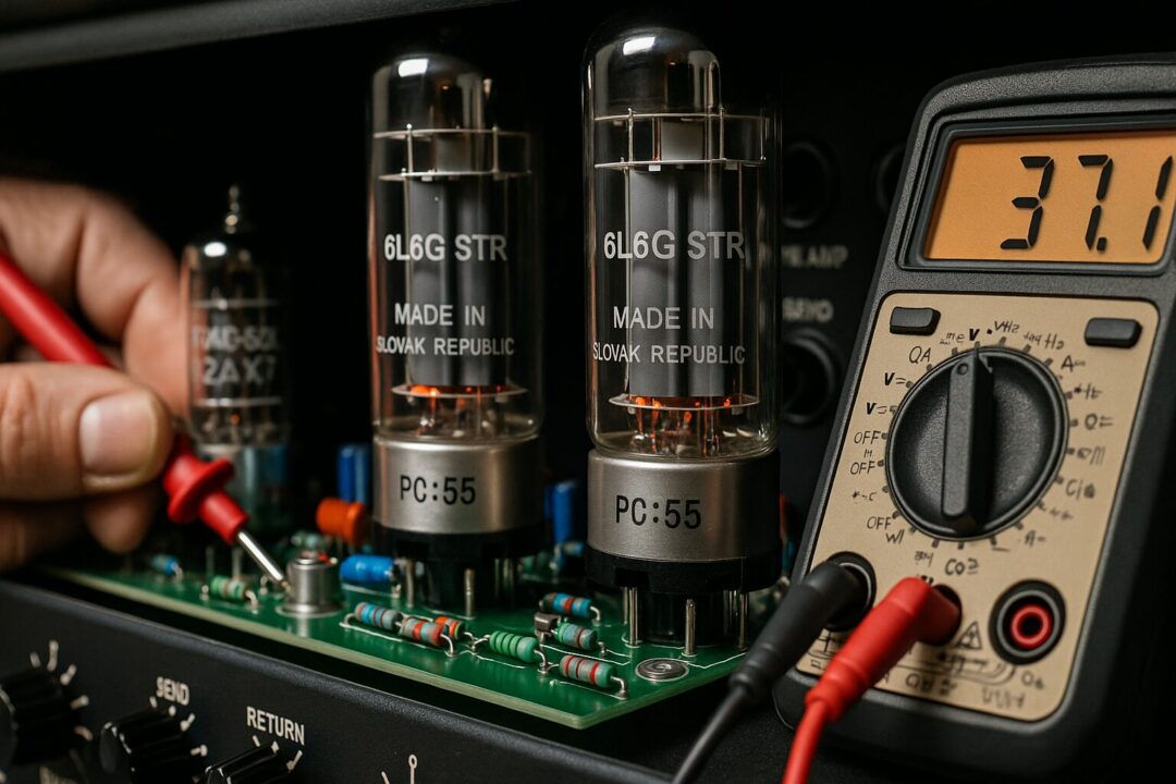 Gitaarversterker bias instellen